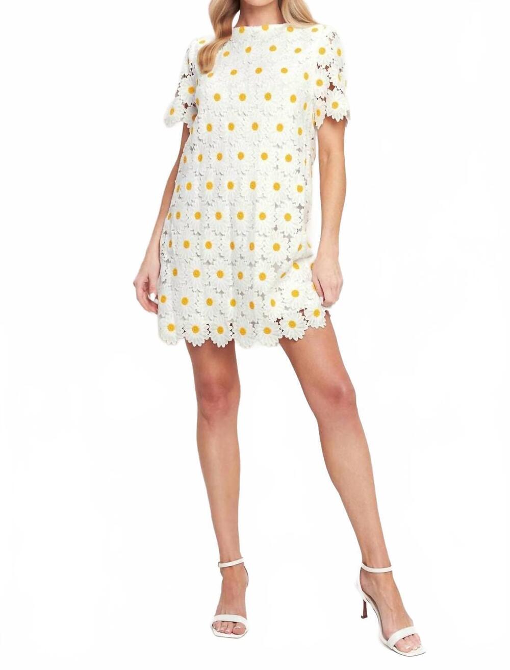NEW FLYING TOMATO lilah mini shift dress in white